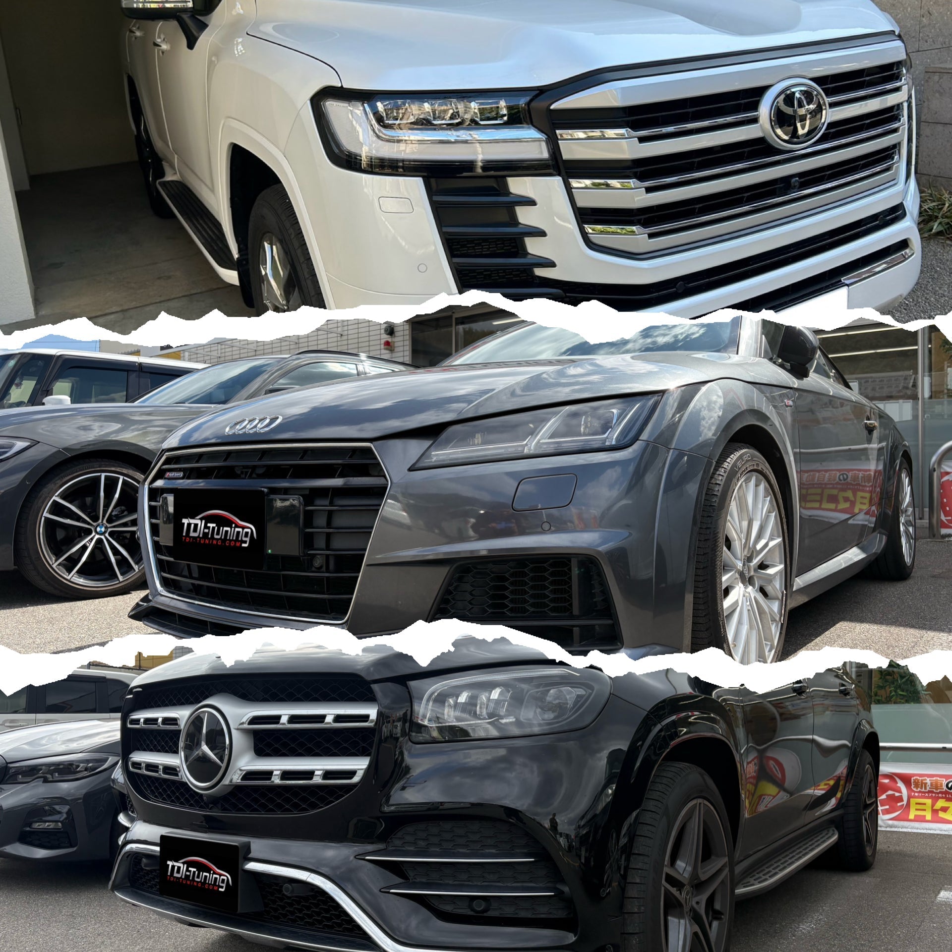 ランドクルーザー300、アウディ TT、メルセデスベンツ GLS400dお取付け頂きました❗️